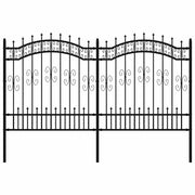 Clôture de jardin vidaxl avec point d'épile 165 cm en poudre en acier noir - afbeelding 2