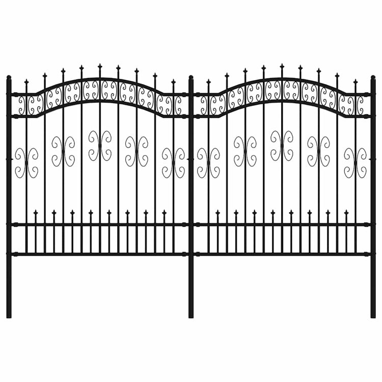 Clôture de jardin vidaxl avec point d'épile 165 cm en poudre en acier noir