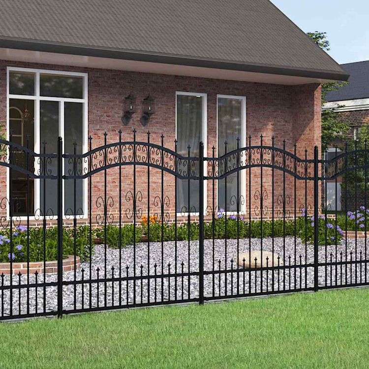 Clôture de jardin vidaxl avec point d'épile 165 cm en poudre en acier noir