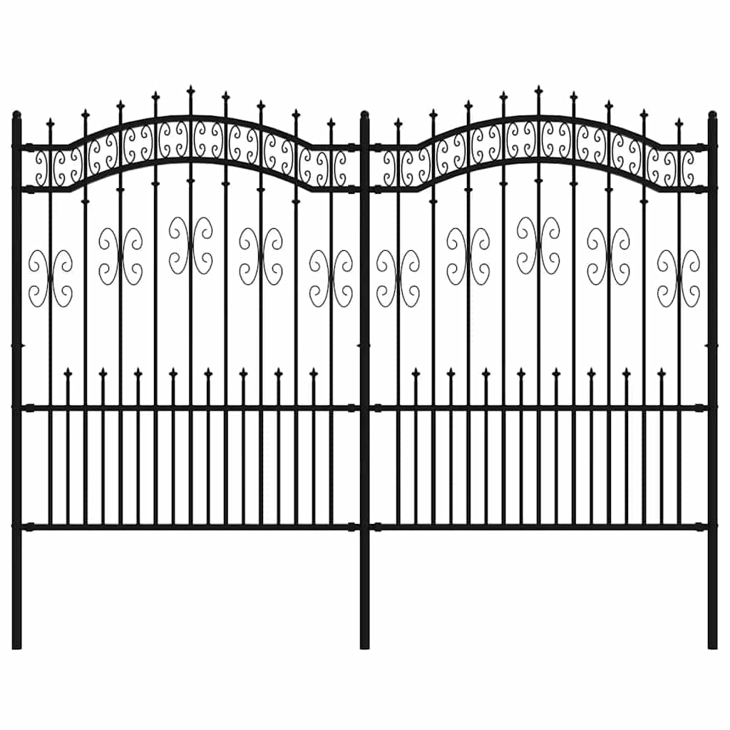 Clôture de jardin vidaxl avec point d'épile 190 cm en poudre en acier noir