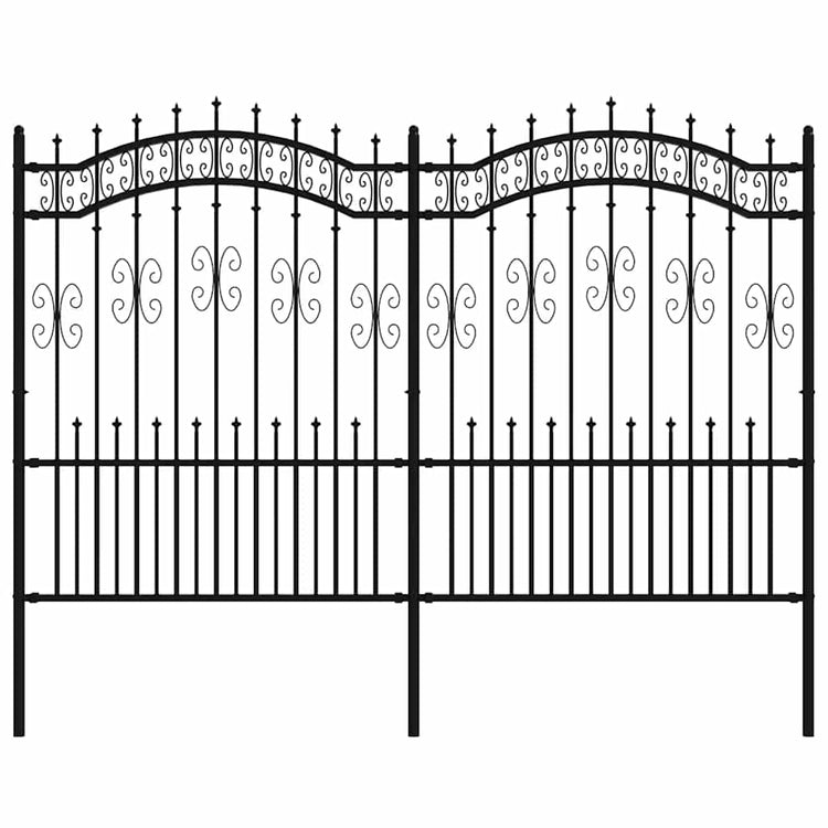 Clôture de jardin vidaxl avec point d'épile 190 cm en poudre en acier noir