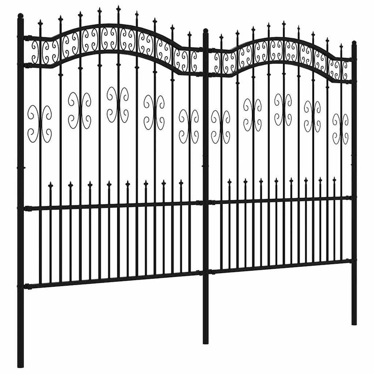 Clôture de jardin vidaxl avec point d'épile 190 cm en poudre en acier noir