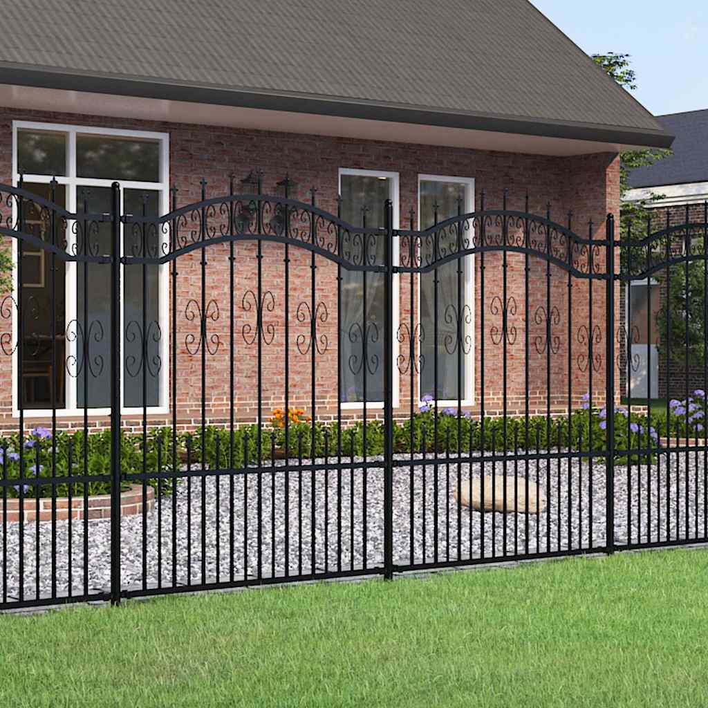 Clôture de jardin vidaxl avec point d'épile 190 cm en poudre en acier noir