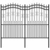 Vidaxl Garden Fence avec point d'épile 222 cm en poudre en acier noir