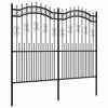 Vidaxl Garden Fence avec point d'épile 222 cm en poudre en acier noir