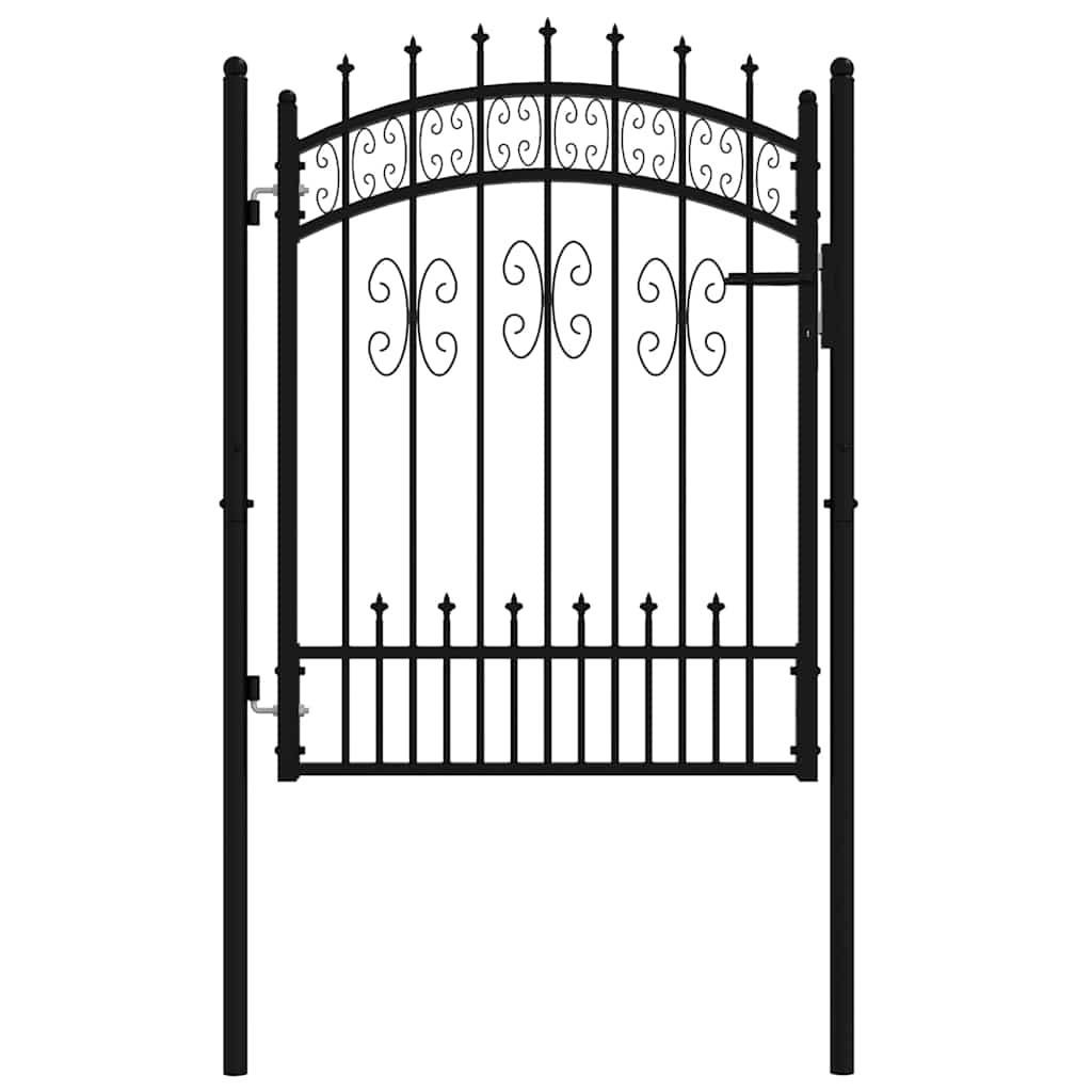 Port Vidaxl avec points de pile 103x175 cm en poudre en acier noir