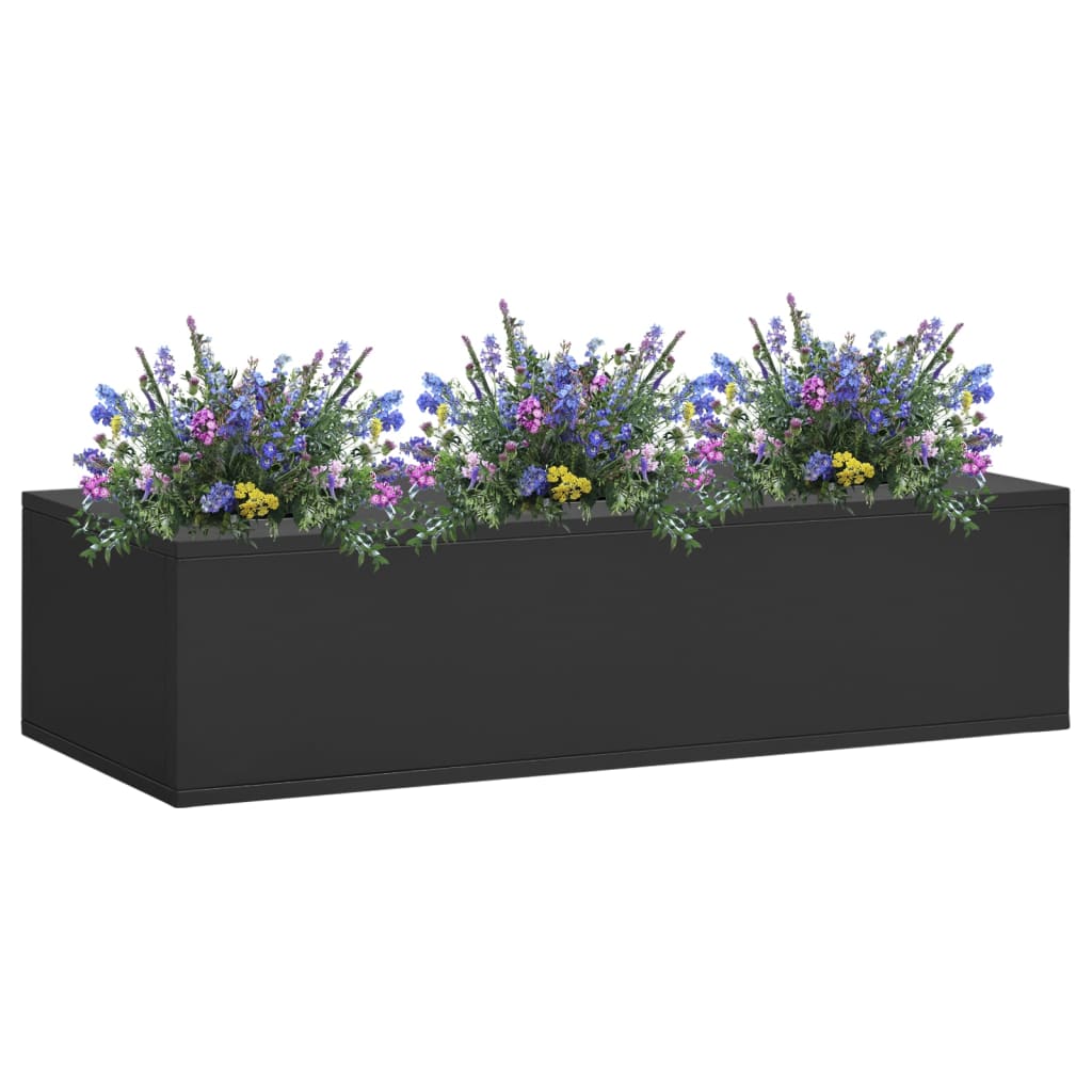 Vidaxl Office Flower Box 90x40x23 cm Anthracite en acier -colore