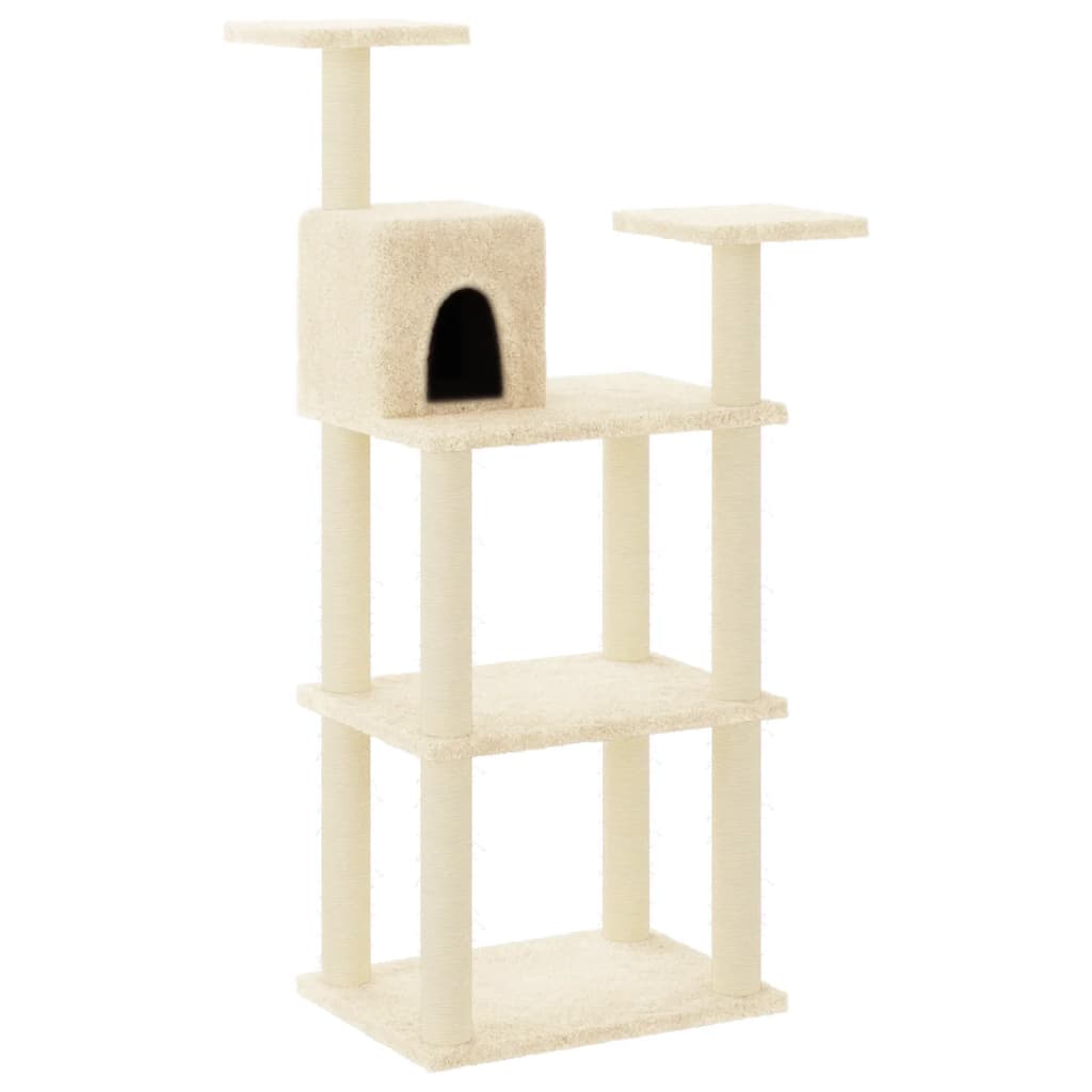 Vidaxl Cat Scratch Post avec sisal Scratch Posts 118,5 cm Crème -Colored