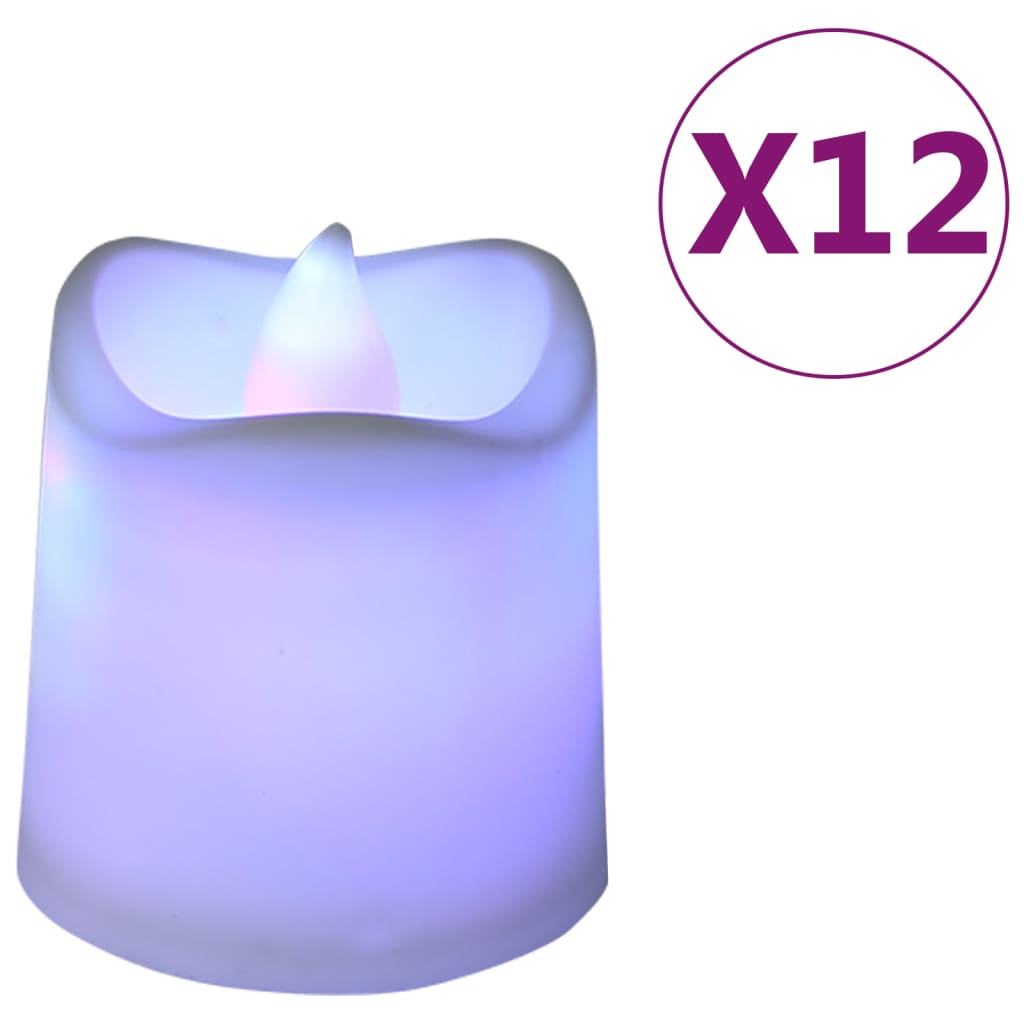 Vidaxl Tealights 12 ST LED sans flamme électrique Multi-Colored