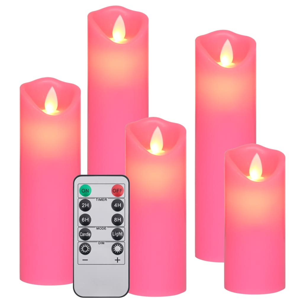 Ensemble de bougies Vidaxl 5 pièces avec télécommande LED WHITE CHAUD