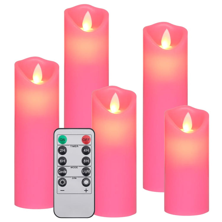 Ensemble de bougies Vidaxl 5 pièces avec télécommande LED WHITE CHAUD