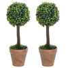 Vidaxl Plantes artificielles avec pot 2 St Boxwood Formation sphérique 33 cm vert