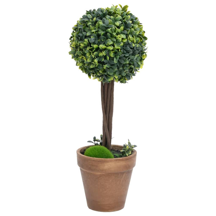 Vidaxl Plantes artificielles avec pot 2 St Boxwood Formation sphérique 41 cm vert