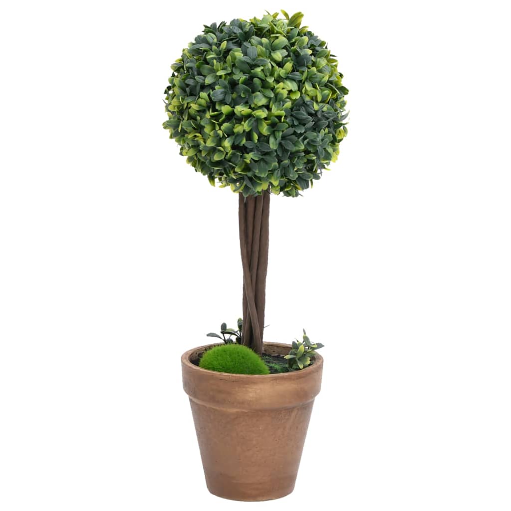 Vidaxl Plantes artificielles avec pot 2 St Boxwood Formation sphérique 56 cm vert