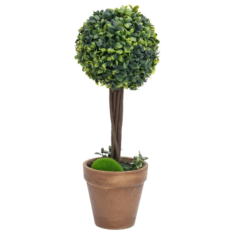 Vidaxl Plantes artificielles avec pot 2 St Boxwood Formation sphérique 56 cm vert