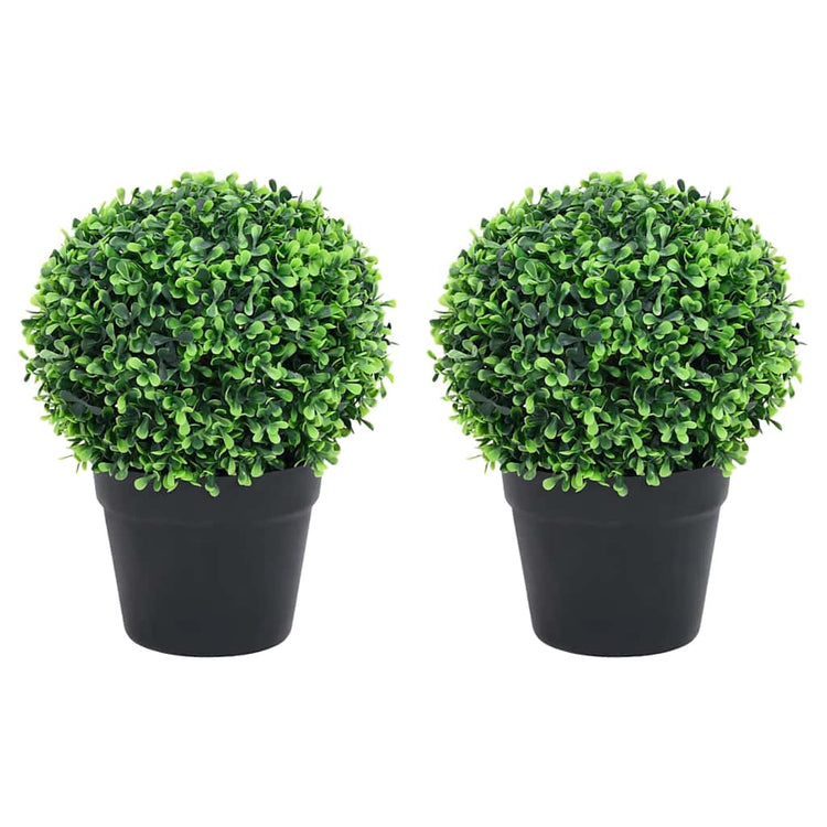 Vidaxl Plantes artificielles avec pot 2 St Buxus Formation sphérique 37 cm vert