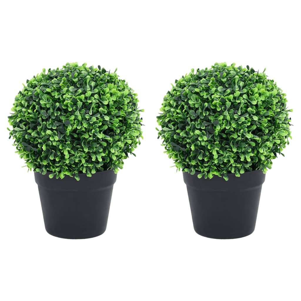 Vidaxl Plantes artificielles avec pot 2 St Boxwood Formation sphérique 32 cm vert