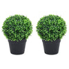 Vidaxl Plantes artificielles avec pot 2 St Boxwood Formation sphérique 27 cm vert