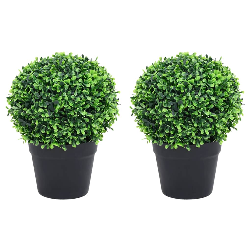 Vidaxl Plantes artificielles avec pot 2 St Boxwood Formation sphérique 27 cm vert