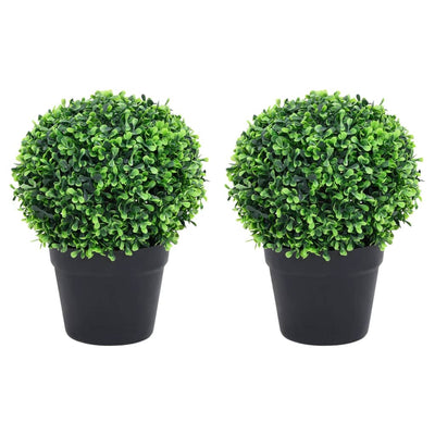 Vidaxl Plantes artificielles avec pot 2 St Boxwood Formation sphérique 27 cm vert