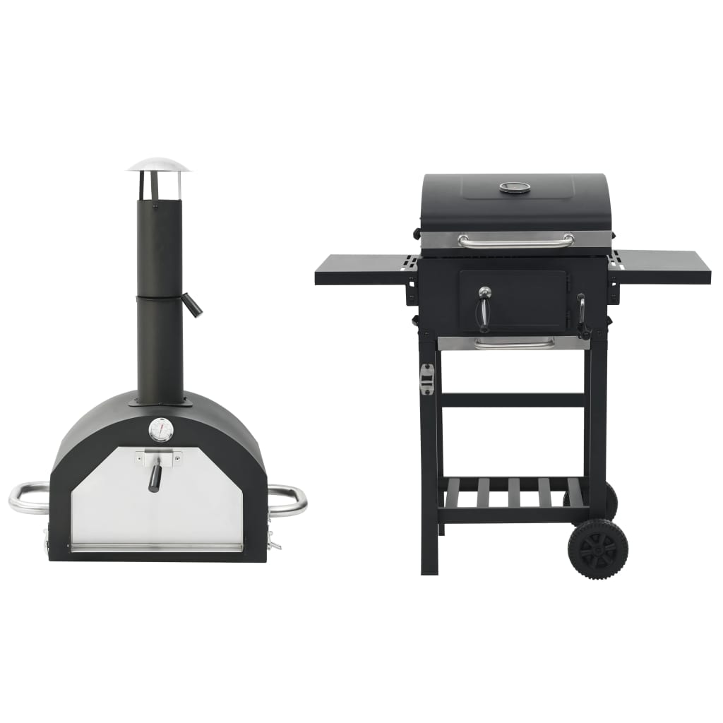 Vidaxl Pizza Four et barbecue 3-en-1 noir