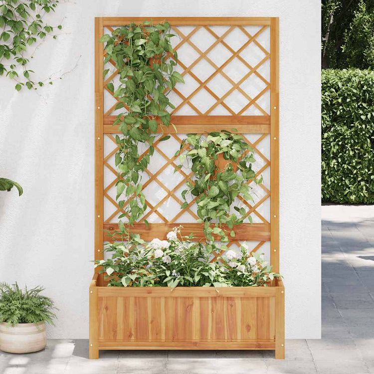 Planteur Vidaxl surélevé avec slat 85x38x150 cm en bois d'acacia solide