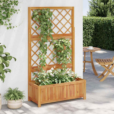 Planteur Vidaxl surélevé avec slat 85x38x150 cm en bois d'acacia solide