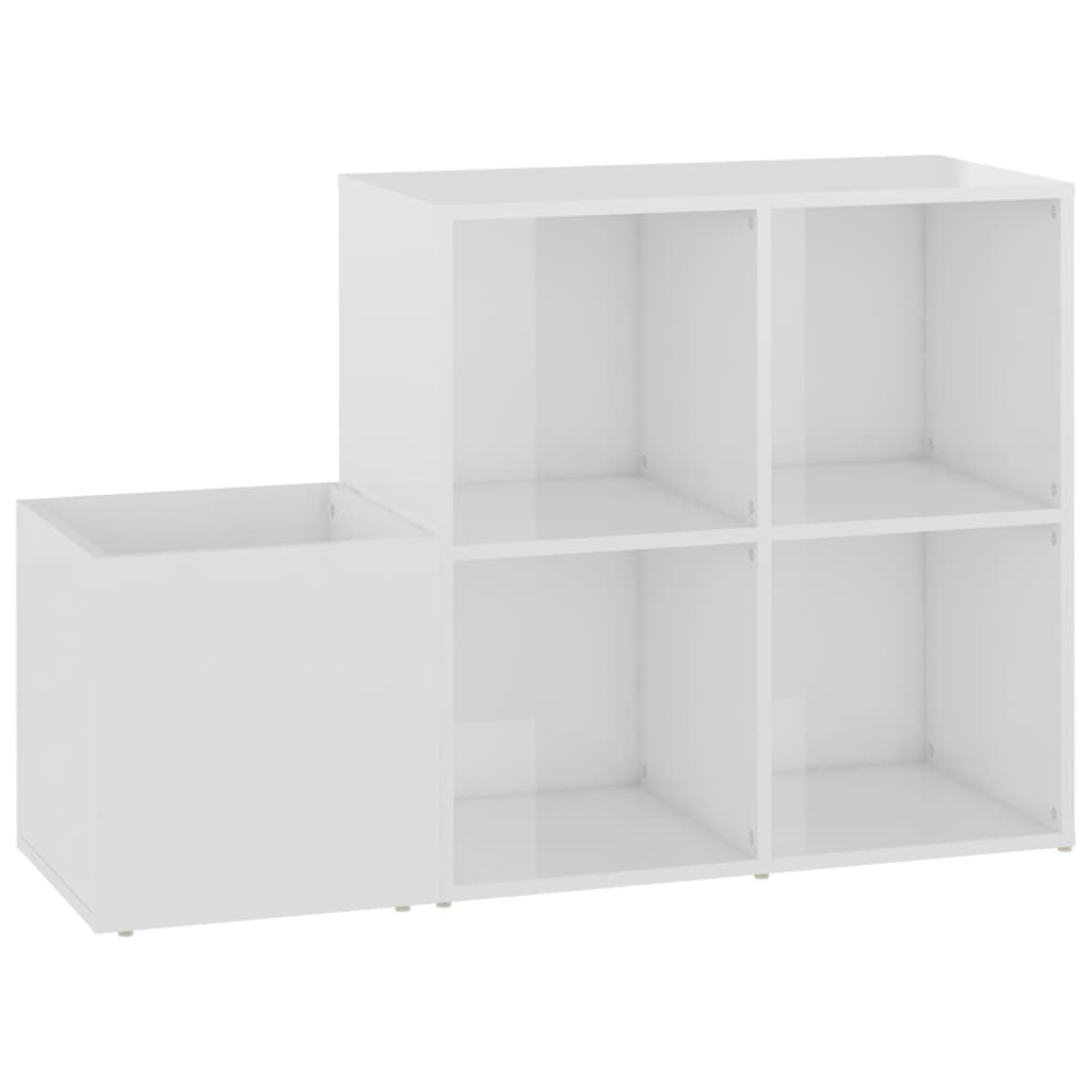 Armoire de rangement Vidaxl 105x35.5x70 cm en bois de bois haute brillant blanc