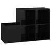 Armoire de rangement Vidaxl 105x35.5x70 cm en bois de bois haute brillant noir