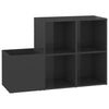 Armoire de rangement Vidaxl 105x35.5x70 cm en bois haut de gris brillant