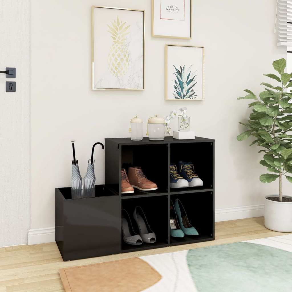 Armoire de rangement Vidaxl 105x35.5x70 cm en bois haut de gris brillant
