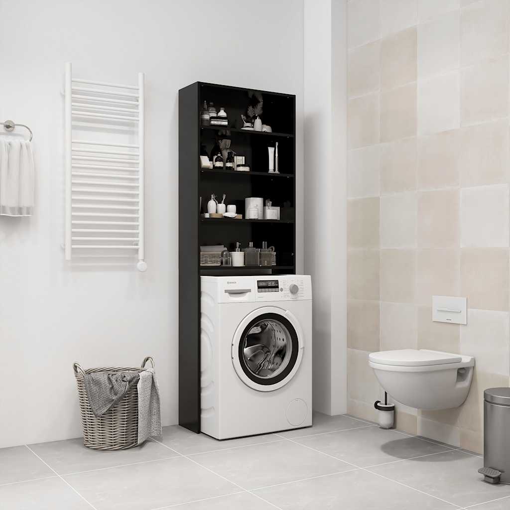 Vidaxl Washing Machine Counboard 64x24x190 cm noir