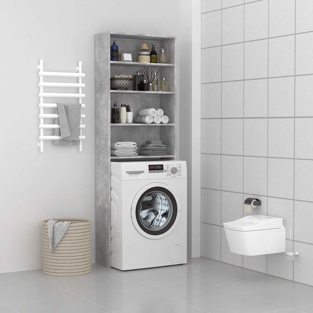 Vidaxx meuble lave-linge 64x24x190 cm gris béton