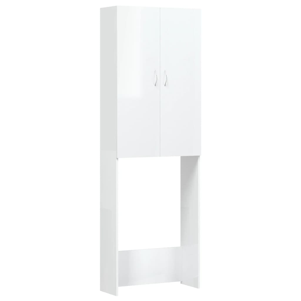 Vidaxl Washing Machine Armoire 64x25.5x190 cm de haut blanc brillant
