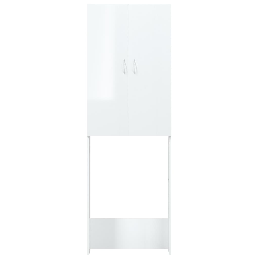 Vidaxl Washing Machine Armoire 64x25.5x190 cm de haut blanc brillant