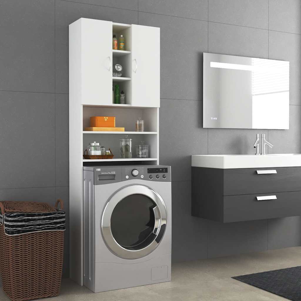 Armoire de machine à laver Vidaxl 64x25.5x190 cm blanc