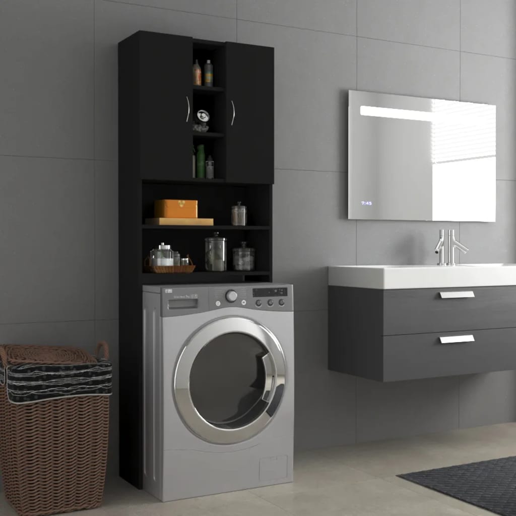 Vidaxl Washing Machine Armoire 64x25.5x190 cm noir
