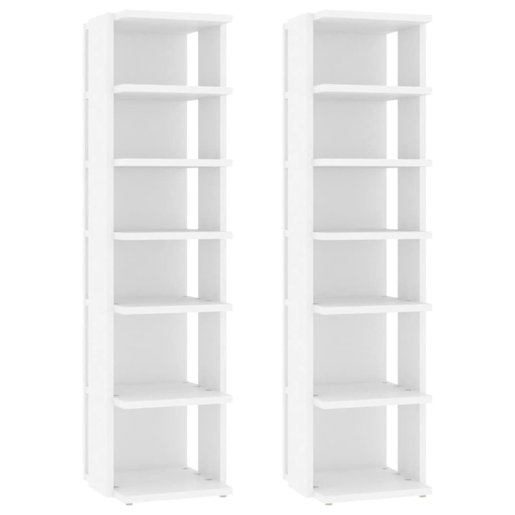 Armoires à chaussures vidaxl 2 pcs 27,5x27x102 cm Bois de bois transformé