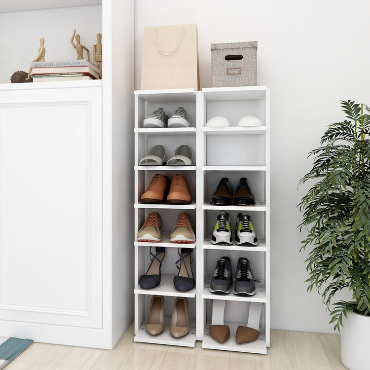 Armoires à chaussures vidaxl 2 pcs 27,5x27x102 cm Bois de bois transformé