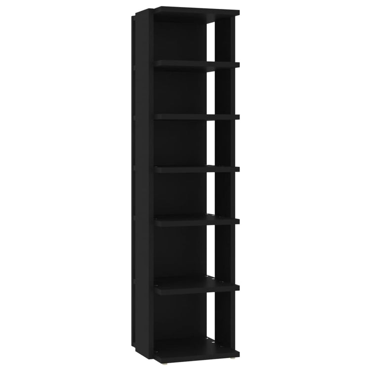 Armoire à chaussures Vidaxl 27.5x27x102 cm Bois transformé noir