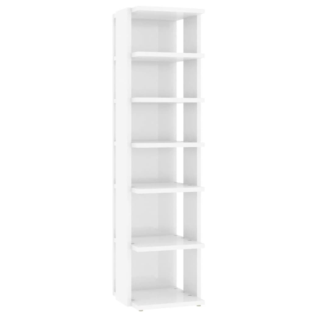 Armoire à chaussures Vidaxl 27.5x27x102 cm en bois de bois haut blanc