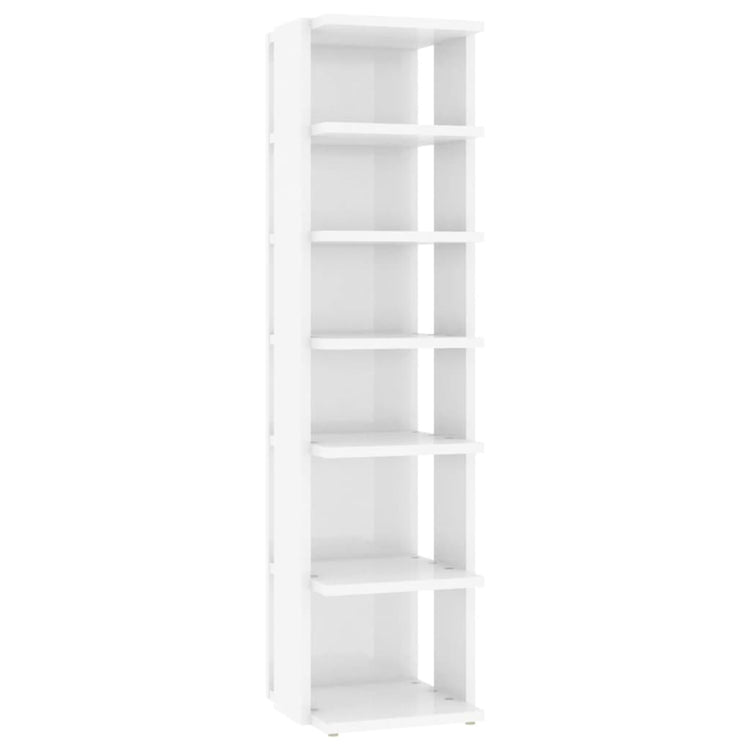Armoire à chaussures Vidaxl 27.5x27x102 cm en bois de bois haut blanc
