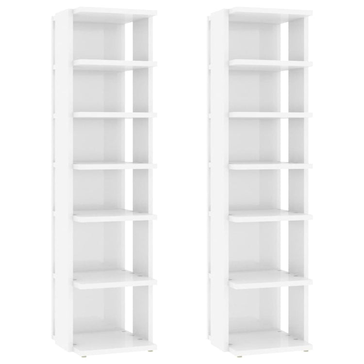 Armoires à chaussures Vidaxl 2 st 27.5x27x102 cm de haut blanc