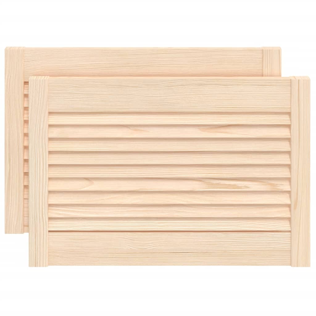 Portes d'armoires Vidaxl avec des lattes 2 pcs 39.5x59.4 cm Pine solide