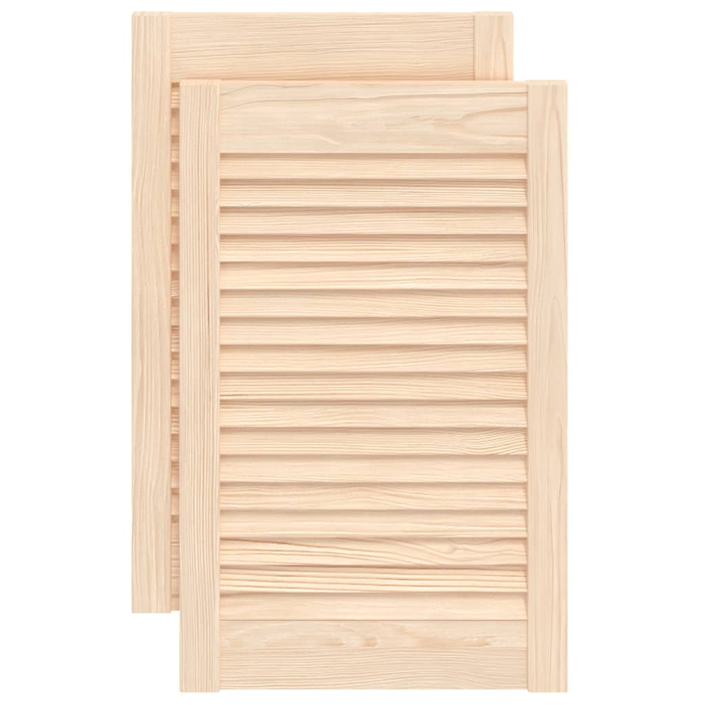 Portes d'armoires Vidaxl avec des lattes 2 PC 61,5x39.4 cm Pine solide