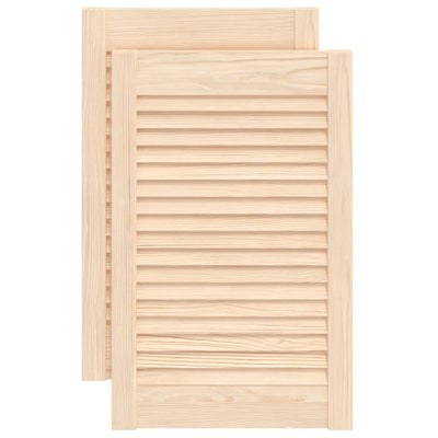 Portes d'armoires Vidaxl avec des lattes 2 PC 61,5x39.4 cm Pine solide