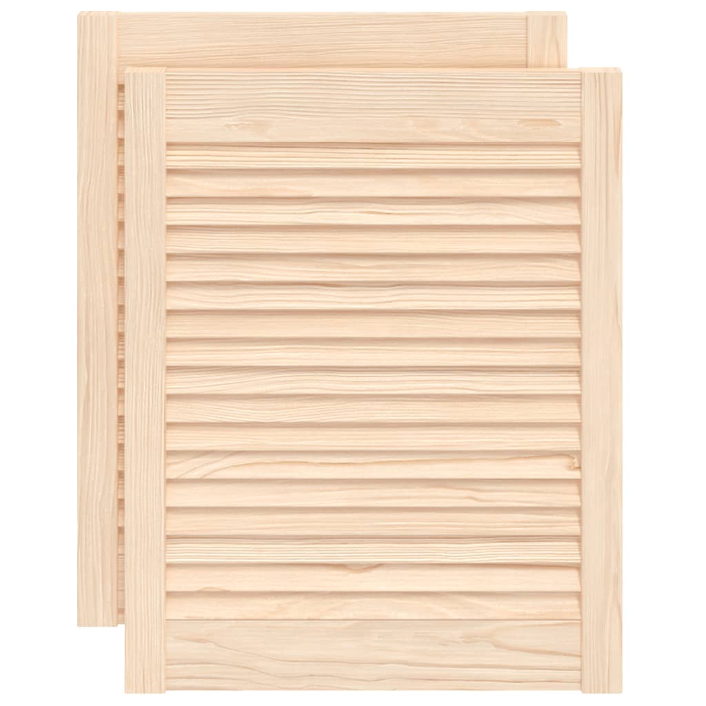 Portes d'armoire Vidaxl avec des lattes 2 PCS 61,5x49.4 cm Pine solide