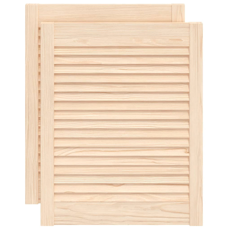 Portes d'armoire Vidaxl avec des lattes 2 PCS 61,5x49.4 cm Pine solide