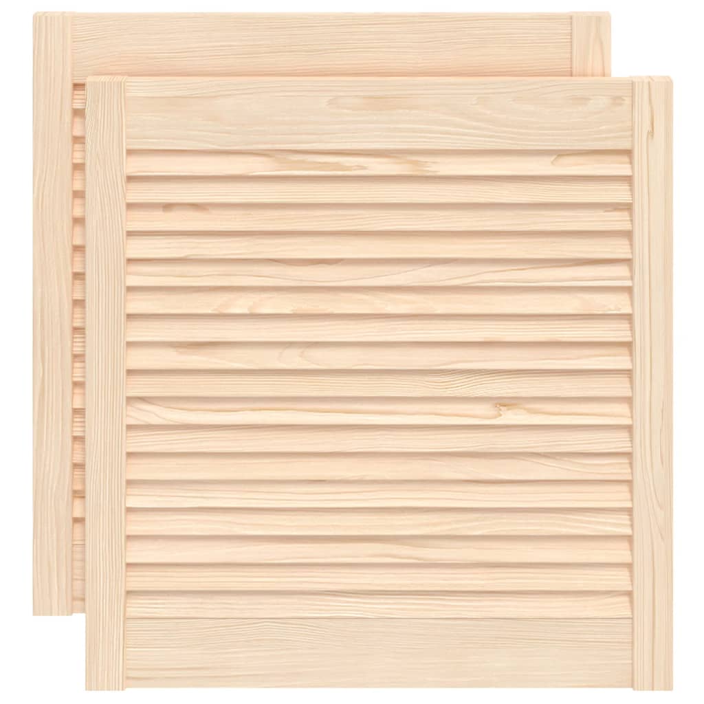 Portes d'armoires Vidaxl avec des lattes 2 PCS 61,5x59.4 cm Pine solide