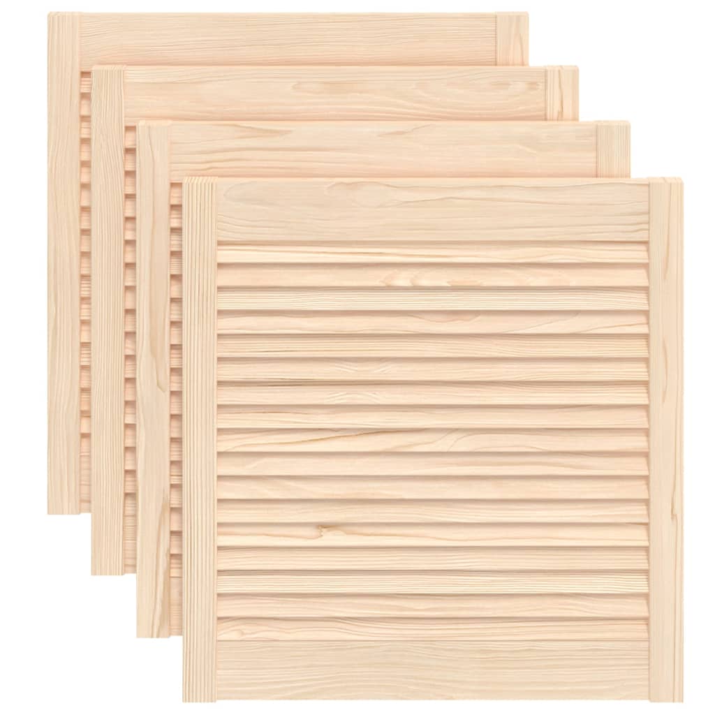 Portes de placard Vidaxl avec des lattes 4 pcs 61,5x59.4 cm Pine solide